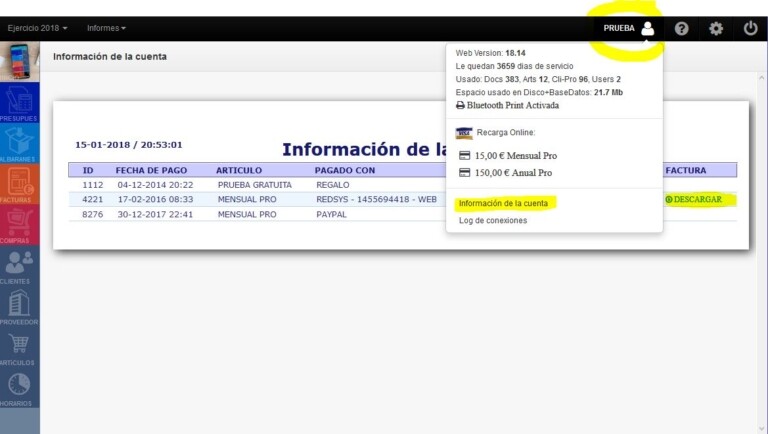 consulta facturas
