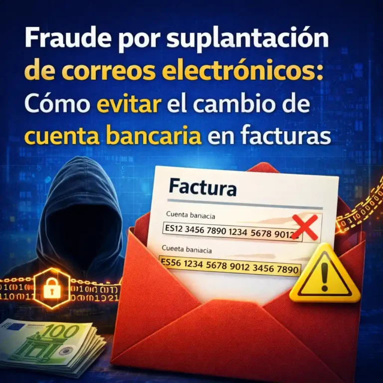 Fraude suplantación cuenta bancaria correo electrónico factura