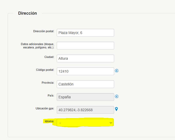 idioma cliente facturaone