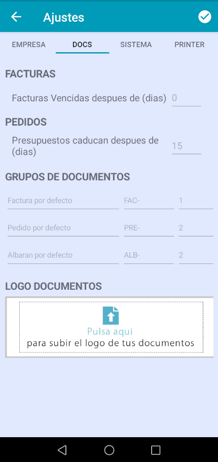 subir logo desde la app de FacturaONE