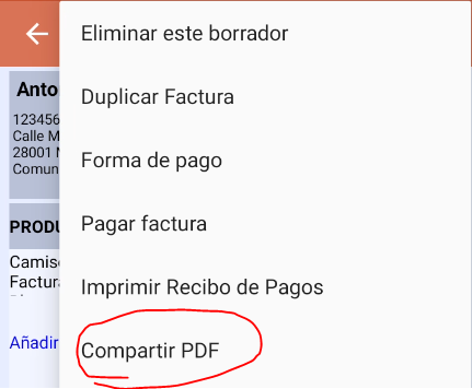 compartir pdf facturaone