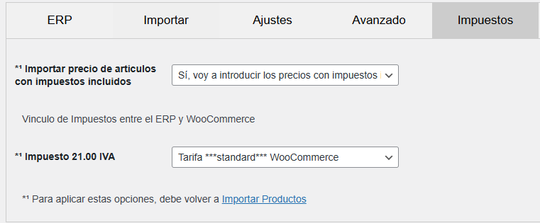 impuestos facturaone woocommerce
