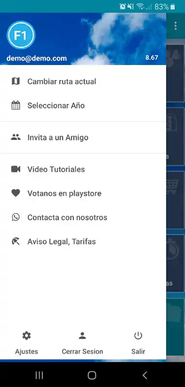 inicio sesión aplicación