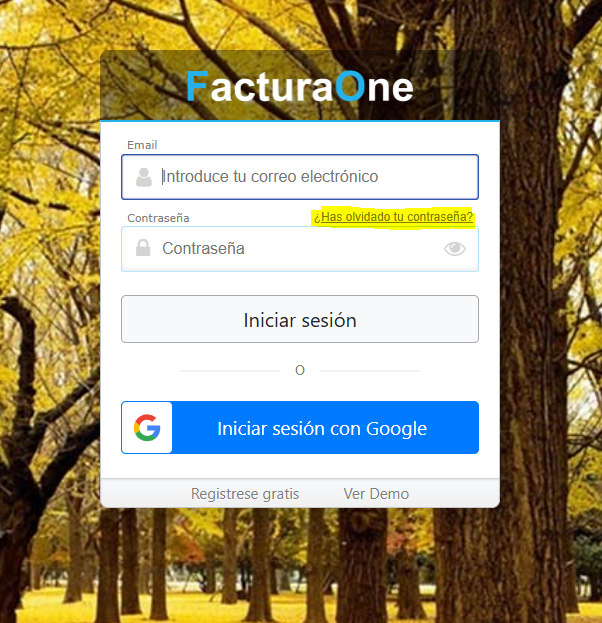 restablecer contraseña facturaone
