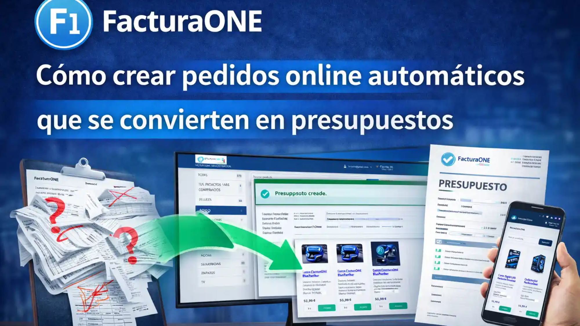 crear pedidos online automáticos que se convierten en presupuestos