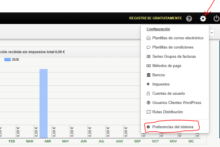 preferencias del sistema facturaone