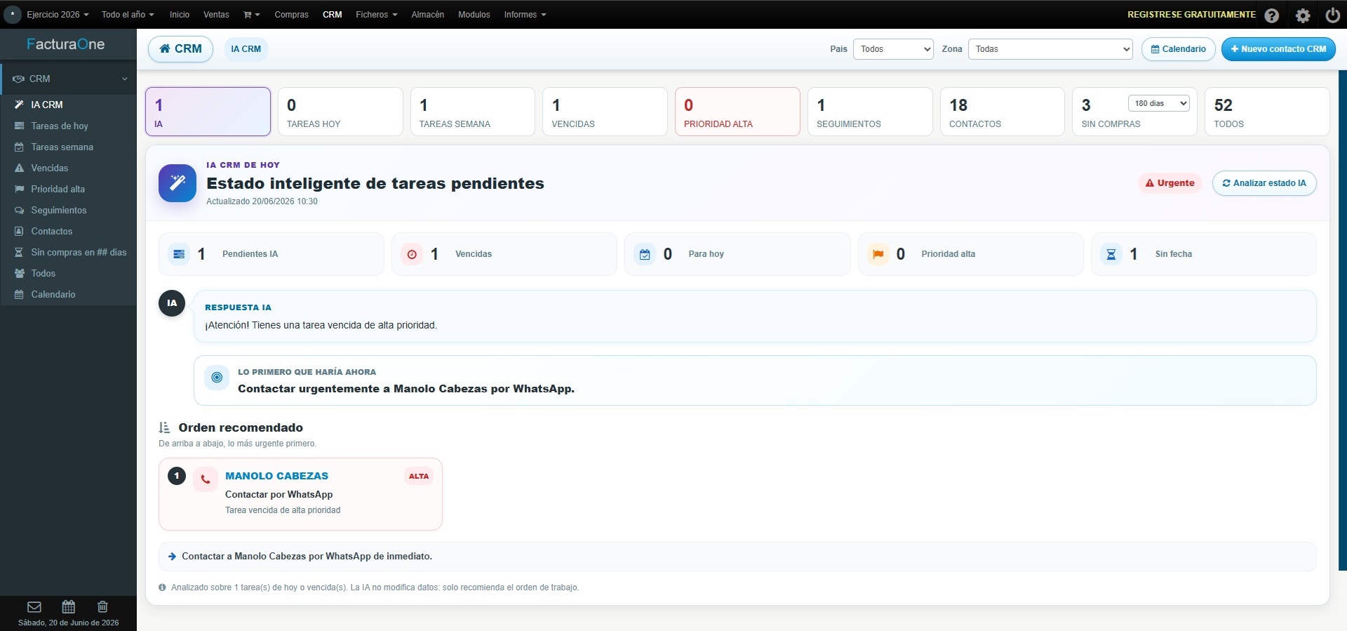IA CRM FACTURAONE